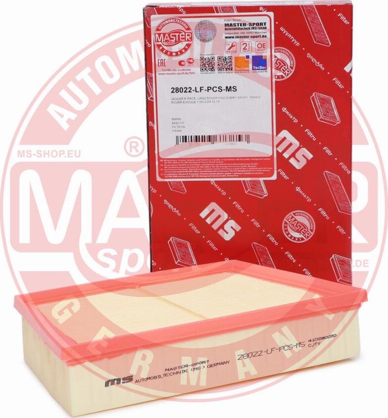 MASTER-SPORT 28022-LF-PCS-MS - Повітряний фільтр autozip.com.ua