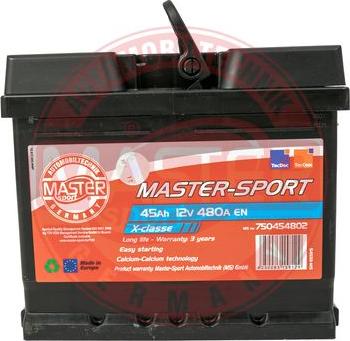 MASTER-SPORT 780454802 - Стартерна акумуляторна батарея, АКБ autozip.com.ua