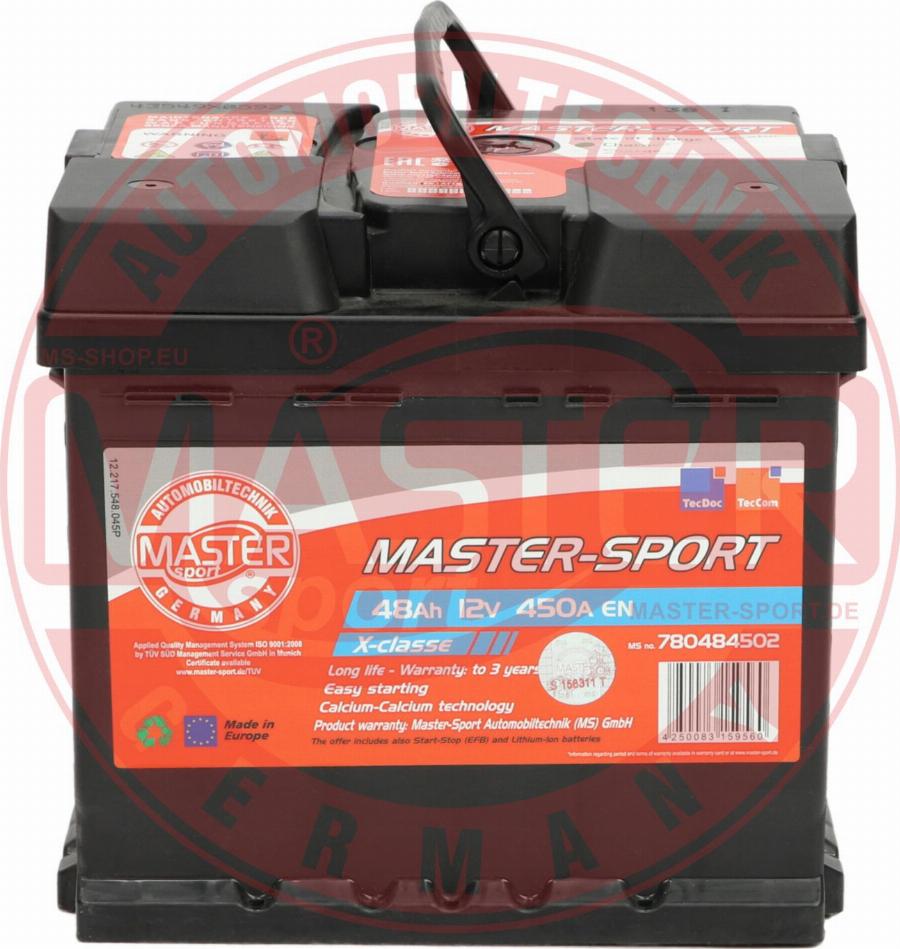 MASTER-SPORT 780484502 - Стартерна акумуляторна батарея, АКБ autozip.com.ua