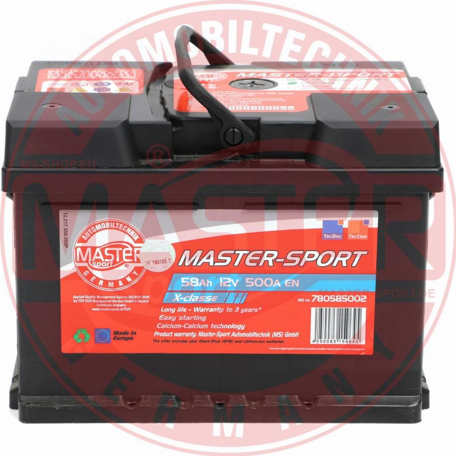 MASTER-SPORT 780585012 - Стартерна акумуляторна батарея, АКБ autozip.com.ua