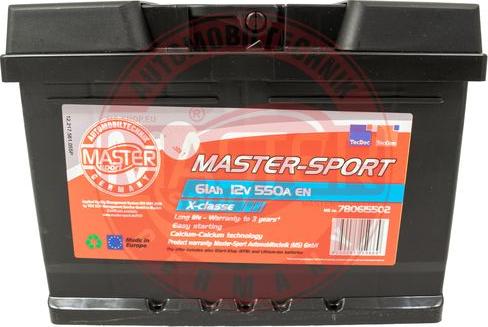 MASTER-SPORT 780615502 - Стартерна акумуляторна батарея, АКБ autozip.com.ua