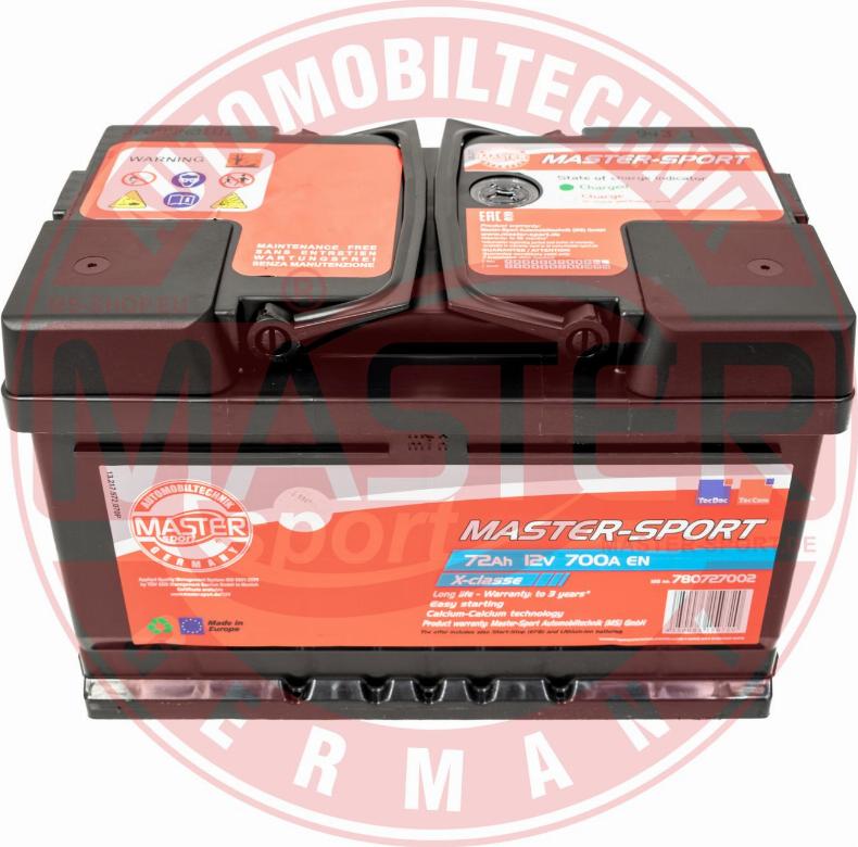 MASTER-SPORT 780727002 - Стартерна акумуляторна батарея, АКБ autozip.com.ua