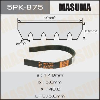 MASUMA 5PK875 - Поліклиновий ремінь autozip.com.ua