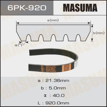 MASUMA 6PK-920 - Поліклиновий ремінь autozip.com.ua