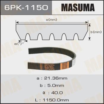 MASUMA 6PK-1150 - Поліклиновий ремінь autozip.com.ua