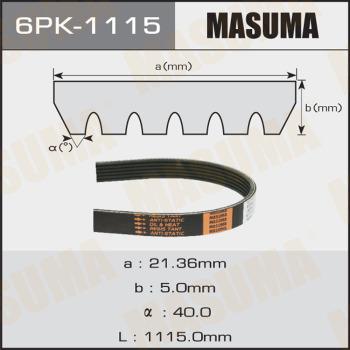 MASUMA 6PK1115 - Поліклиновий ремінь autozip.com.ua