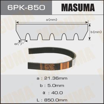 MASUMA 6PK-850 - Поліклиновий ремінь autozip.com.ua