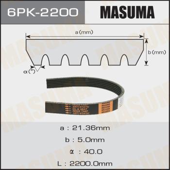MASUMA 6PK-2200 - Поліклиновий ремінь autozip.com.ua