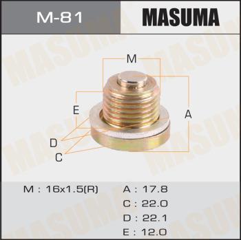 MASUMA M-81 - Різьбова пробка, масляний піддон autozip.com.ua