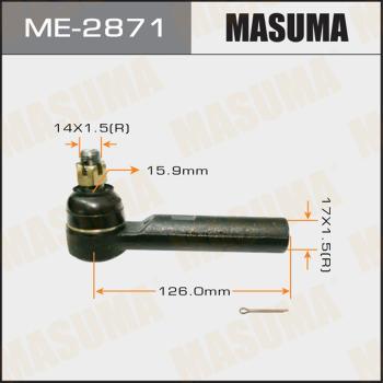 MASUMA ME-2871 - Наконечник рульової тяги, кульовий шарнір autozip.com.ua