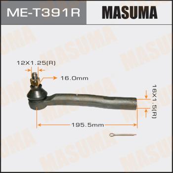 MASUMA ME-T391R - Наконечник рульової тяги, кульовий шарнір autozip.com.ua