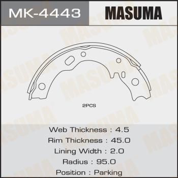 MASUMA MK-4443 - Комплект гальм, барабанний механізм autozip.com.ua