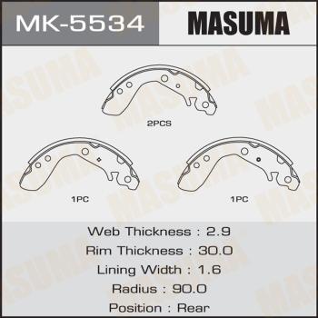 MASUMA MK-5534 - Комплект гальм, барабанний механізм autozip.com.ua