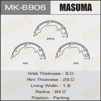 MASUMA MK-6906 - Комплект гальм, барабанний механізм autozip.com.ua