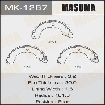 MASUMA MK-1267 - Комплект гальм, барабанний механізм autozip.com.ua