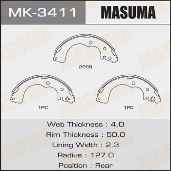 MASUMA MK-3411 - Комплект гальм, барабанний механізм autozip.com.ua