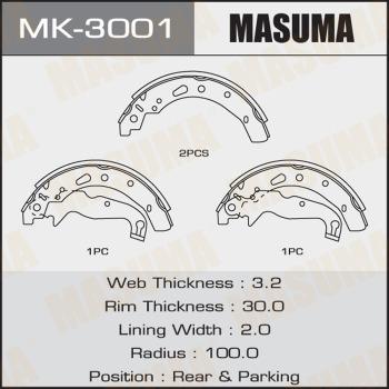 MASUMA MK-3001 - Комплект гальм, барабанний механізм autozip.com.ua