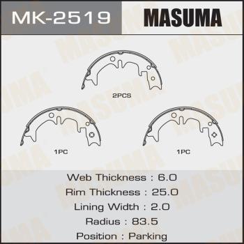 MASUMA MK-2519 - Комплект гальм, барабанний механізм autozip.com.ua