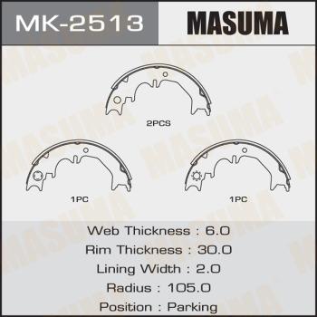 MASUMA MK-2513 - Комплект гальм, барабанний механізм autozip.com.ua
