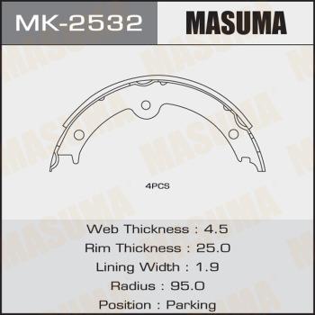 MASUMA MK-2532 - Комплект гальм, барабанний механізм autozip.com.ua
