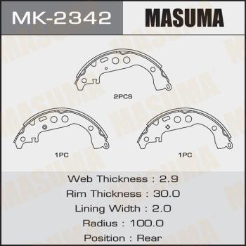 MASUMA MK-2342 - Комплект гальм, барабанний механізм autozip.com.ua