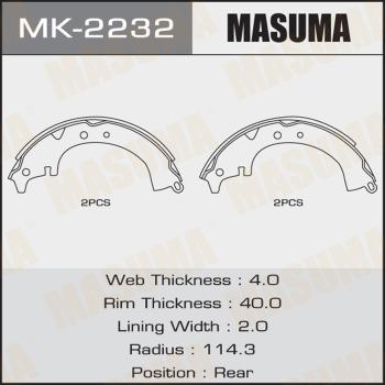 MASUMA MK-2232 - Комплект гальм, барабанний механізм autozip.com.ua