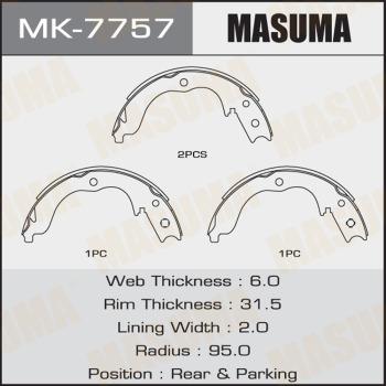 MASUMA MK-7757 - Комплект гальм, барабанний механізм autozip.com.ua