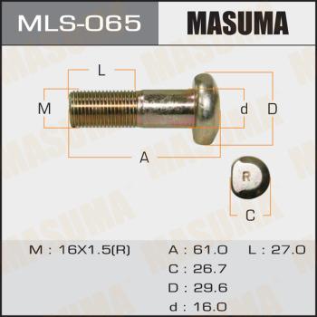 MASUMA MLS-065 - Болт кріплення колеса autozip.com.ua