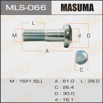 MASUMA MLS-066 - Болт кріплення колеса autozip.com.ua