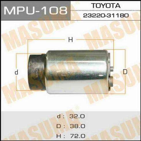 MASUMA MPU-108 - Паливний насос autozip.com.ua