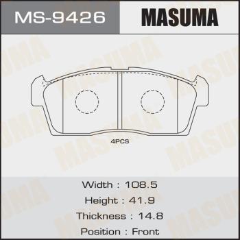 MASUMA MS-9426 - Гальмівні колодки, дискові гальма autozip.com.ua