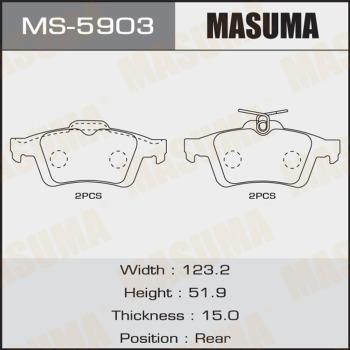 MASUMA MS-5903 - Гальмівні колодки, дискові гальма autozip.com.ua