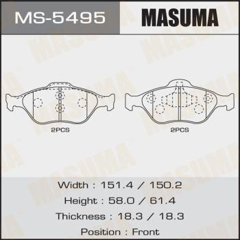 MASUMA MS-5495 - Гальмівні колодки, дискові гальма autozip.com.ua