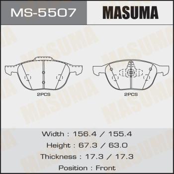 MASUMA MS-5507 - Гальмівні колодки, дискові гальма autozip.com.ua
