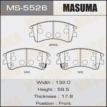 MASUMA MS-5526 - Гальмівні колодки, дискові гальма autozip.com.ua