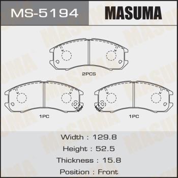 MASUMA MS-5194 - Гальмівні колодки, дискові гальма autozip.com.ua
