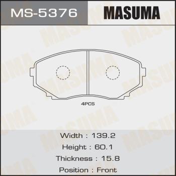 MASUMA MS-5376 - Гальмівні колодки, дискові гальма autozip.com.ua