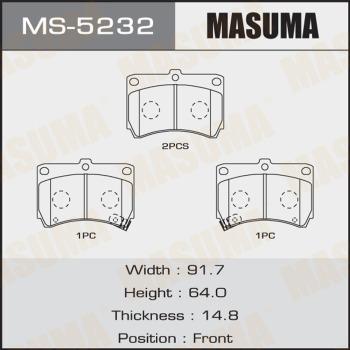 MASUMA MS-5232 - Гальмівні колодки, дискові гальма autozip.com.ua