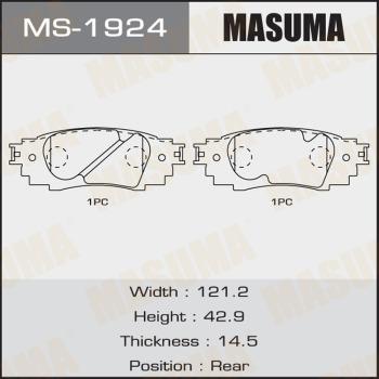 MASUMA MS-1924 - Гальмівні колодки, дискові гальма autozip.com.ua