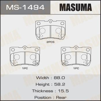 MASUMA MS-1494 - Гальмівні колодки, дискові гальма autozip.com.ua