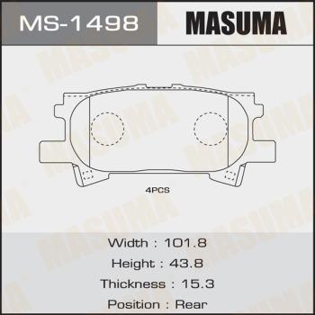 MASUMA MS-1498 - Гальмівні колодки, дискові гальма autozip.com.ua