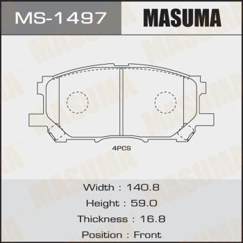 MASUMA MS-1497 - Гальмівні колодки, дискові гальма autozip.com.ua