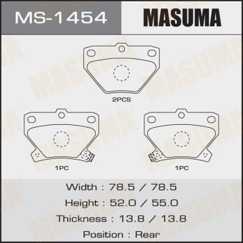 MASUMA MS-1454 - Гальмівні колодки, дискові гальма autozip.com.ua