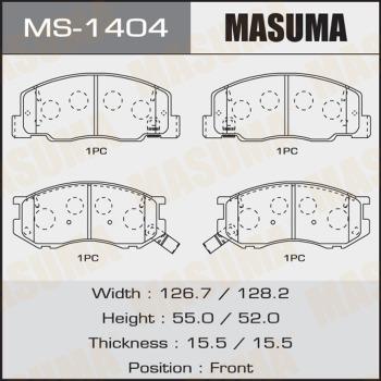 MASUMA MS-1404 - Гальмівні колодки, дискові гальма autozip.com.ua