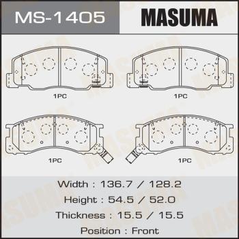 MASUMA MS-1405 - Гальмівні колодки, дискові гальма autozip.com.ua