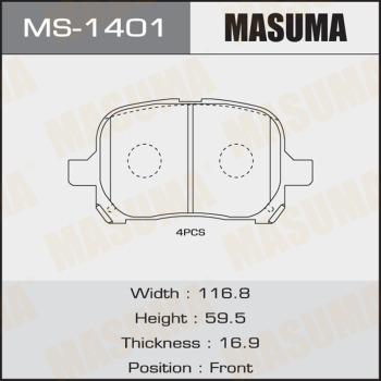 MASUMA MS-1401 - Гальмівні колодки, дискові гальма autozip.com.ua