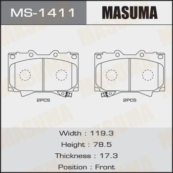 MASUMA MS-1411 - Гальмівні колодки, дискові гальма autozip.com.ua