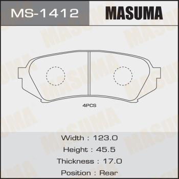 MASUMA MS-1412 - Гальмівні колодки, дискові гальма autozip.com.ua