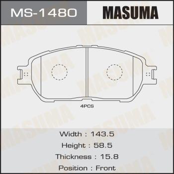 MASUMA MS-1480 - Гальмівні колодки, дискові гальма autozip.com.ua