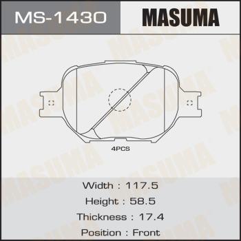 MASUMA MS-1430 - Гальмівні колодки, дискові гальма autozip.com.ua